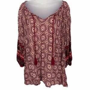 Mettle Tunic Top with Elastic at Wrists Size M